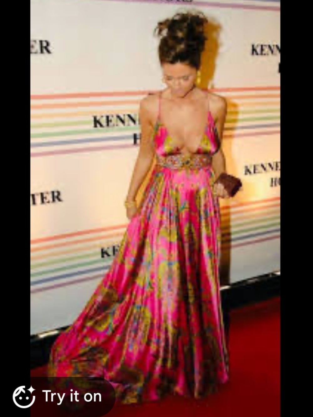 Rare Vintage Seen on Toni Braxton & Shania Twain! Marc Bouwer Pink Paisley Maxi